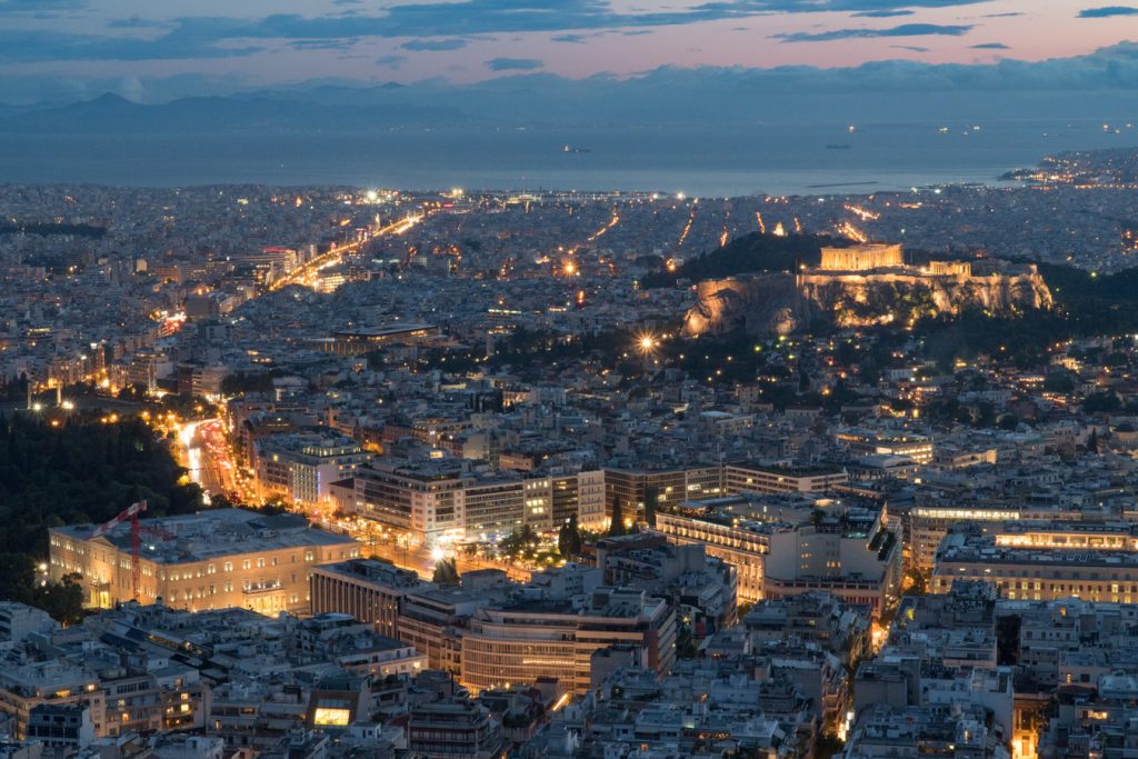 Licabetto Atene Grecia tramonto vista dall'alto