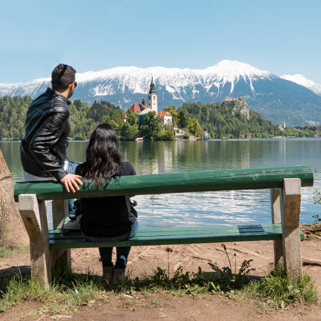 foto Slovenia lago di Bled coppia