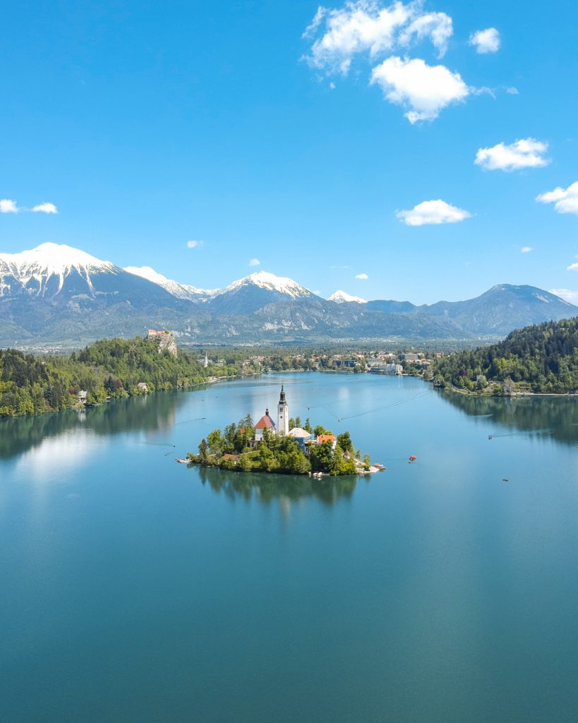 foto drone Slovenia lago di Bled