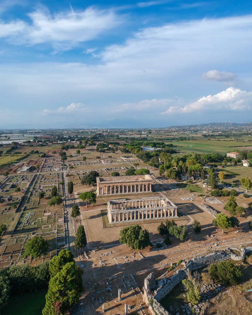 foto drone templi di Paestum