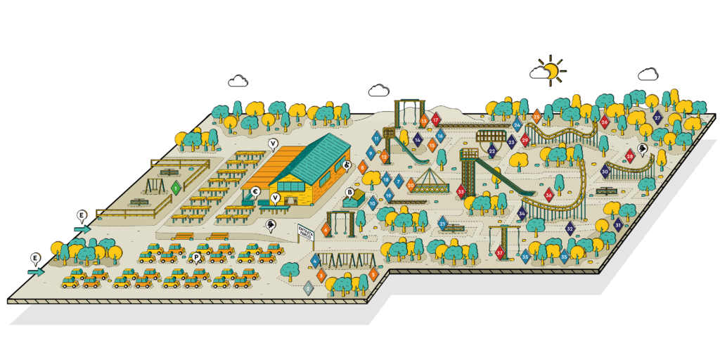 "Mappa parco divertimenti Ai Pioppi"